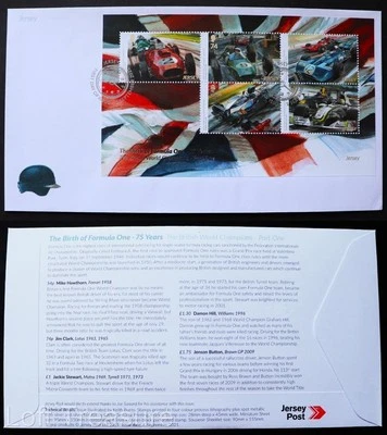 Jersey Stamps: "F1 British World Champions" Prt 1 First Day Cover S/S 2021 - Image 1 of 3