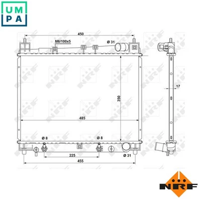 RADIATOR ENGINE COOLING 53212 FOR 2NZ-FE 1.3L 4cyl - Image 1 of 4