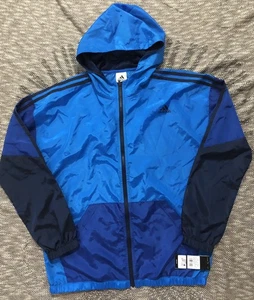 Adidas Jacket Youth XL Blue Color-block Full Zip Outdoor Y2K NWT - Picture 1 of 13