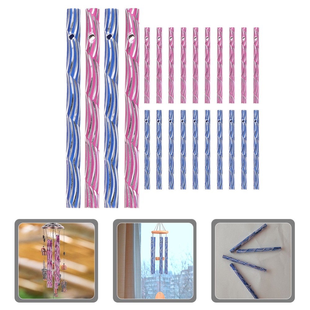 Campanelli Vento KIKISML - 6 Tubi Alluminio Con Decorazioni Legno, Carillon Per Giardino E Casa