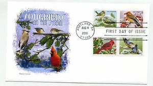 5126-29 Songbirds in the Snow, on one, Panda Cachets, FDC - Picture 1 of 1