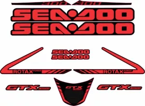 SEADOO GTX 300 LIMITED 2018 Graphics / Decal / Sticker Kit CUSTOM RED & BLACK - Foto 1 di 2