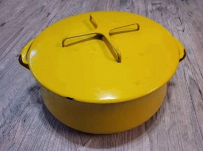 MCM Dansk Kobenstyle IHQ France Yellow Enamel Covered 8Qt Dutch Oven Cookware... - Image 1 of 4