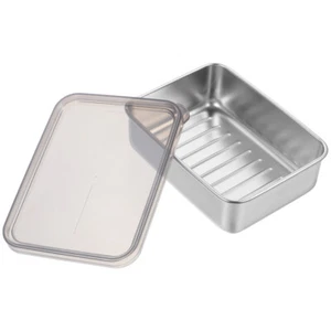 Stainless Steel Crisper Practical Butter Boxes Cheese Fridge Storage - Picture 1 of 12
