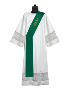 Chi Rho with Grapes Embroidered Deacon stole - Picture 1 of 5