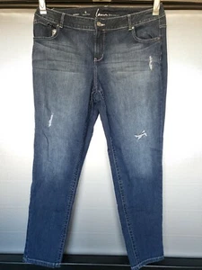 LANE BRYANT 22 Genius Fit Distressed Stretch Denim Skinny Jeans size 18 average - Picture 1 of 8