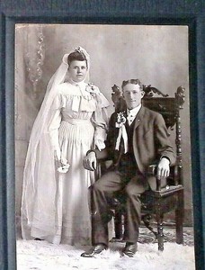 C.1900/10s Watertown SD Wedding Photo Named Man Peter Wagner Woman Mary Ross C19