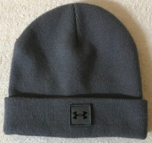 UNDER ARMOUR Youth GREY BEANIE HAT Cold Gear 100% Acrylic Style 1375648 VGC - Picture 1 of 2