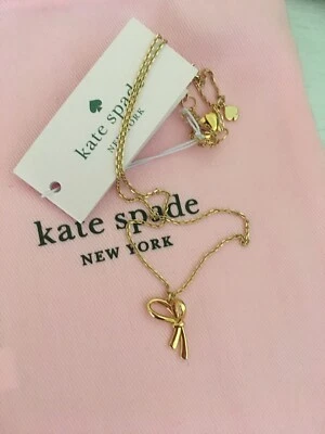 NWT Kate Spade All Tied Up Mini Pendant Necklace Gold - Image 1 of 3