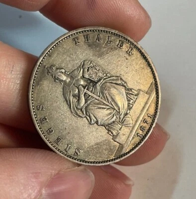 Prussia (Germany) - 1871-A Silver Thaler - Scarce Type - Image 1 of 4