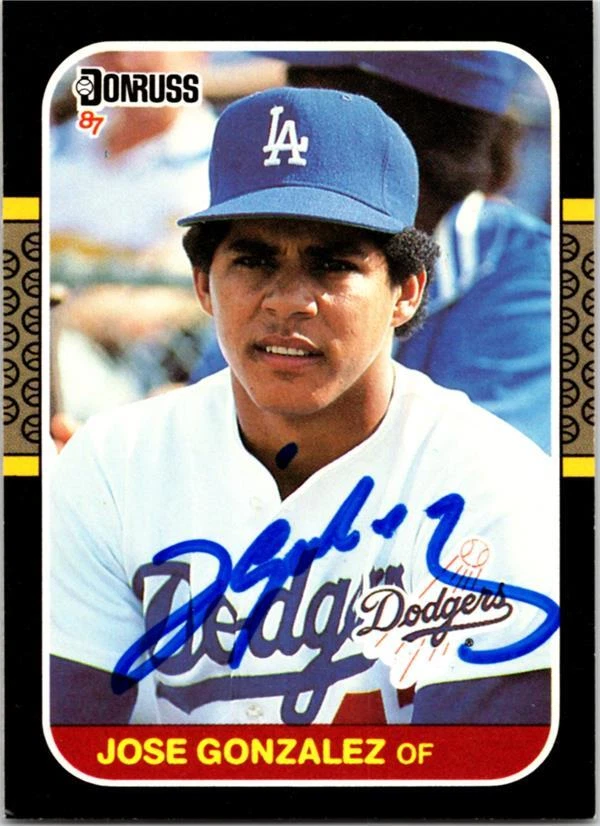 Jose Gonzalez autographed baseball card (Los Angeles Dodgers) 1987 Donruss #525 - Image 1 of 1