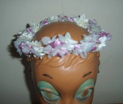 Niñas Blanco Púrpura Flor Diadema Tocado Boda Dama de honor Elegante Vestido Foto 1 de 4