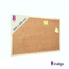 Indigo Reinforced Wooden Framed Cork Notice Board Memo Message Pin Corkboard