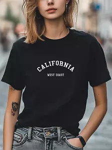 California West Coast Graphic Unisex T-Shirt Women Men Casual Printed In US - Picture 1 of 4