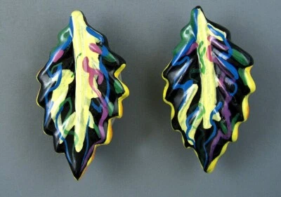 HANDMADE, HAND PAINTED COLORFUL CERAMIC BUTTON SET - Image 1 of 4