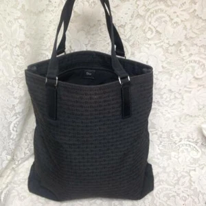 Christian Dior Large Brown-Black Mono Trotter Canvas Tote  15in x 15n x 4in - Picture 1 of 8