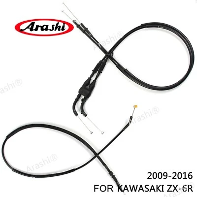 Cable de embrague y cables de acelerador Arashi para Kawasaki Ninja ZX-6R 2009-2016 Foto 1 de 2