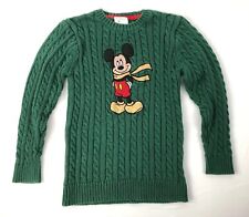 Mickey Mouse Green Sweater Disney Store 100% Cotton Knit Childrens Medium 7/8