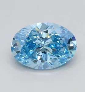 Lab Grown CVD Diamond IGI Certified 0.50Ct Oval Fancy Vivid Blue Color VS2 - Picture 1 of 10