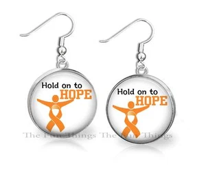 Pendientes colgantes de soporte de concienciación sobre la leucemia naranja 20 mm - Imagen 1 de 1