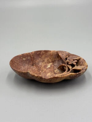 Antique 20th c. Chinese soapstone Carving Ink Dish 4 3/4'' Foto 1 de 4