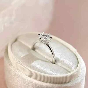 1.00 Ct Round Cut IGI Certified Lab Grown Diamond Solitaire Ring 14kt White Gold - Picture 1 of 19