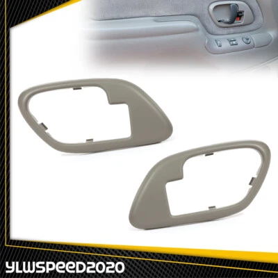 Inside Interior Door Handle Trim Bezels Gray Fit For 1995-1999 Chevy GMC Truck - Image 1 of 4