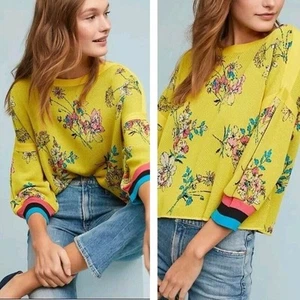 Aldo Martins Sendai Medium Sweater Womens Colorful Bamboo Pullover Anthropologie - Picture 1 of 12