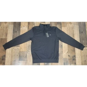 NWT Travis Mathew Cloud Quarter Zip 2.0 Pullover Men's Medium Black READ DESC... - Picture 1 of 12