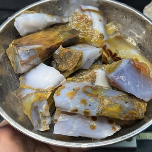 Lote de 3 lb de ágata de lunares de hielo azul. Madras Oregon Lapidario Áspero - Imagen 1 de 8