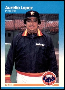 Aurelio Lopez Houston Astros 1987 Fleer #63 Baseball Card Pitcher - Picture 1 of 2
