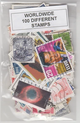 WORLDWIDE 100 DIFFERENT STAMPS  ! FREE SHIPPING - CANADA / USA - Image 1 of 4