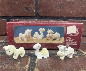 Vintage Mini Enesco Momenti Preziosi Mucca Asino Cammello Aggiunta Natività 694487 Peltro - Foto 1 di 14
