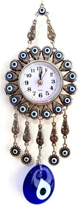 Turkish Wall Clock Nazar Evil Eye Charm Amulet Home Friends Christmas Gift Idea - Picture 1 of 18