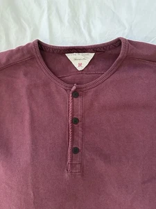 Rag & Bone NY Men's Long Sleeve Henley Shirt Size M Burgundy Cotton - Picture 1 of 5