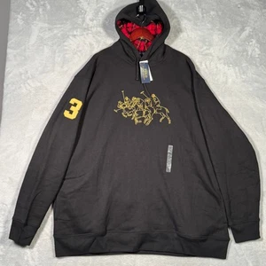 Ralph Lauren Hoodie 2XLT 2XL Tall Black Gold Triple Pony Match Lunar New Year - Picture 1 of 8