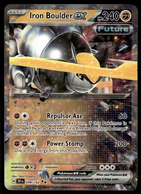 Pokemon TCG SV05: Temporal Forces #099/162 Iron Boulder ex NM - Image 1 of 2