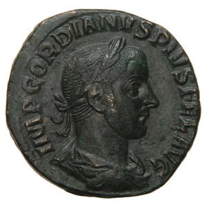 IMPERO ROMANO - 244 AE Sesterzio - Gordiano III - Felicitas con lungo Caduceo - Foto 1 di 2