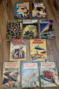 10 VTG 1940s Popular Science Mechanics Shop Notes  Illustrated Magazines Lot - Picture 1 of 24