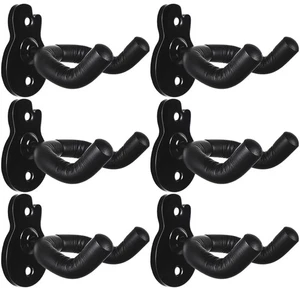 6Pack Guitar Wall Mount Wall Hanger Hook Black Metal Guitar Holder for Acoust... - Picture 1 of 6