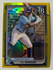 2024 Bowman Draft Chrome Tre Morgan Yellow Refractor Prospect 04/75 - Picture 1 of 2