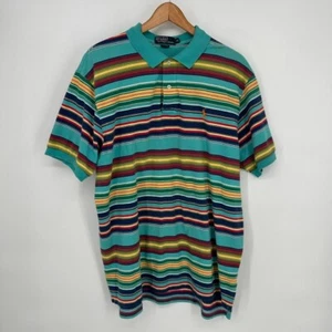 Polo Ralph Lauren Para Hombre XL Rayas Manga Corta Preppy Multicolor - Imagen 1 de 8