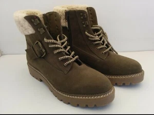 WOMEN FAUX FUR ANKLE BOOTS, SIZE 8-1/2, FRONT LACE-SIDE ZIPPER, TARGET, NNB - Picture 1 of 8