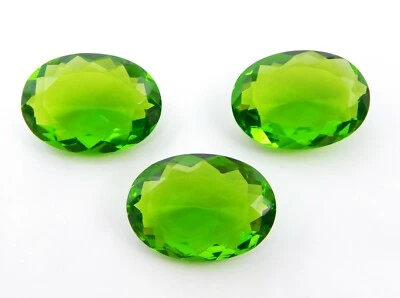Peridot Oval Cut Lot Loose Lab Created Gemstone 20X30 MM For Pendant P-200 - Image 1 of 3
