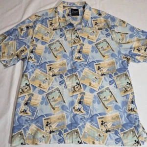 DISNEY PARKS TOMMY BAHAMA MICKEY & FRIENDS CARTOLINE CAMICIA SETA UOMO XXL 2XL - Foto 1 di 5