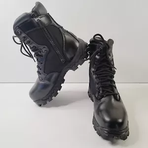 Rocky FQ0006173 Alpha Force 8" Zip Up Duty Black Leather Boots Men's size 5.5M  - Picture 1 of 11