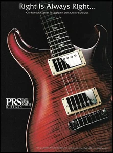 Publicidad de guitarra para diestros PRS Custom 22 Stoptail 1999 8 x 11 impresión de anuncio - Imagen 1 de 3