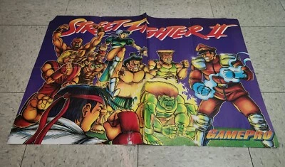 Street Fighter II Original 1992 December Game Pro magazine double sided poster - Image 1 of 4