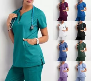 Damen Schlupfkasack Kasack Kurzarm Arbeitskleidung Damenkasack Pflege Top S-3XL - Bild 1 von 12