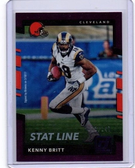 Kenny Britt  #  23  /  147  Donruss  2017  Rams  Browns  Stat Line  LIMITED CARD - Image 1 of 2